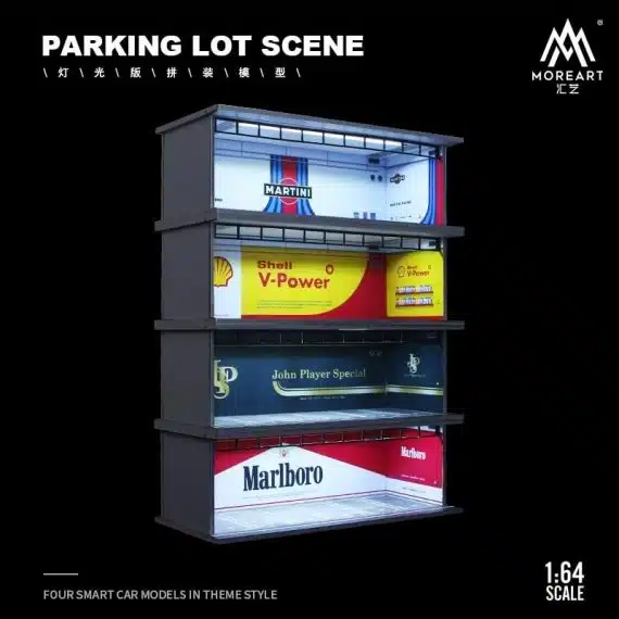 MOREART 1/64 Shell Parking Garage Diorama with LED lights