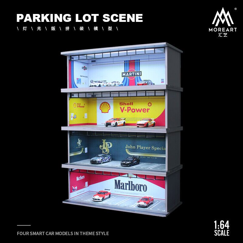 MOREART 1/64 Shell Parking Garage Diorama with LED lights