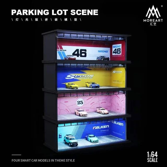MOREART 1/64 Falken Parking Garage Diorama with LED lights