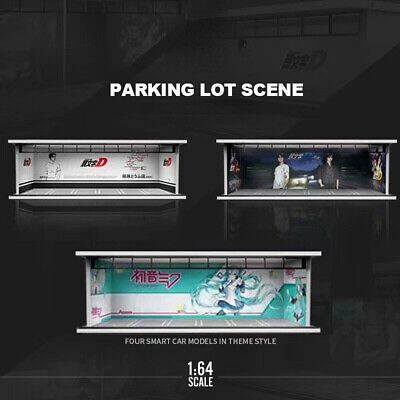 MOREART 1/64 Headword D (Black) Parking Garage Diorama with LED lights