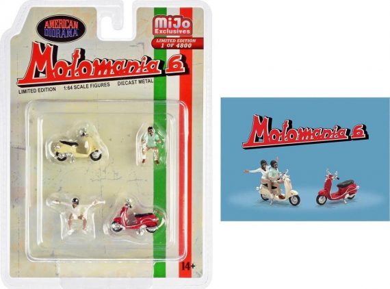 American Diorama 1/64 miJo Exclusives MotoMania 6 Metal Figures Set Limited Edition AD-76515MJ