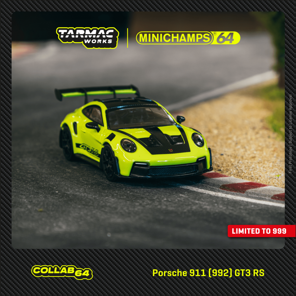 Tarmac Works 1/64 COLLAB64 Porsche 911 (992) GT3 RS Acid Green