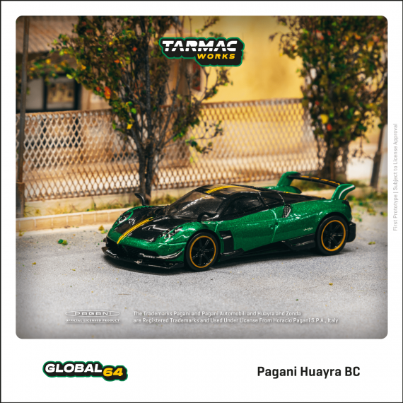 Tarmac Works 1/64 GLOBAL64 Pagani Huayra BC Trifoglio Verde