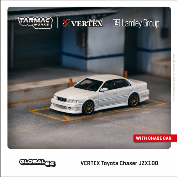 Tarmac Works 1/64 GLOBAL64 VERTEX Toyota Chaser JZX100 White Metallic