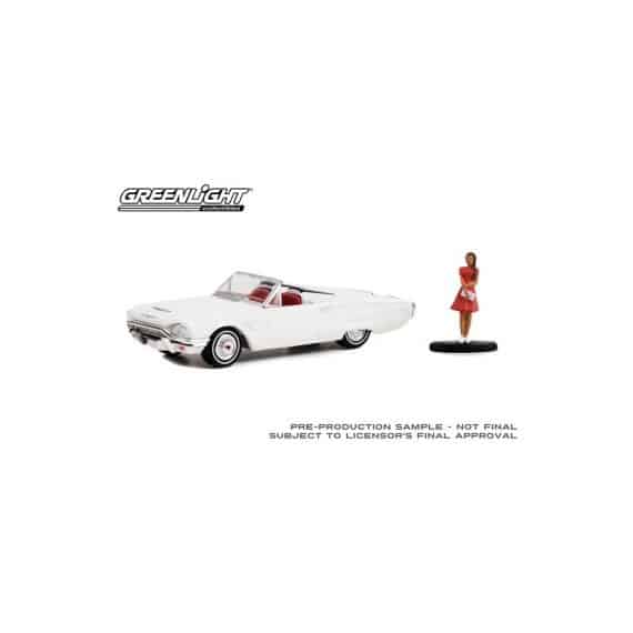 Greenlight 1/64 The Hobby Shop Series 14 - 1965 Ford Thunderbird Convertible with Woman in Dress 97140-B