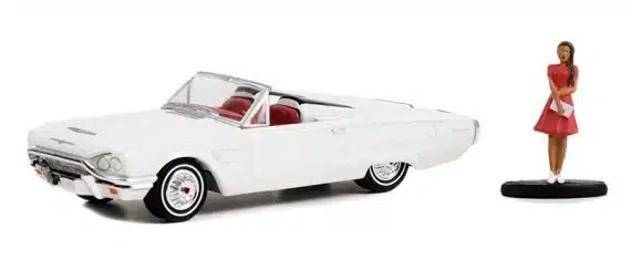 Greenlight 1/64 The Hobby Shop Series 14 - 1965 Ford Thunderbird Convertible with Woman in Dress 97140-B