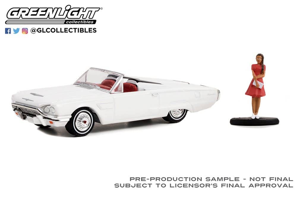 Greenlight 1/64 The Hobby Shop Series 14 - 1965 Ford Thunderbird Convertible with Woman in Dress 97140-B