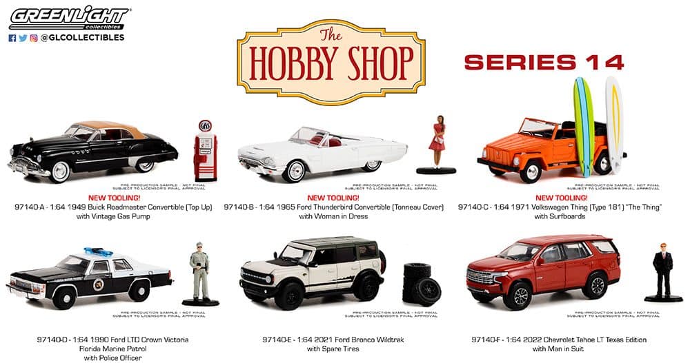 Greenlight 1/64 The Hobby Shop Series 14 - 2021 Ford Bronco Wildtrak with Spare Tires 97140-E