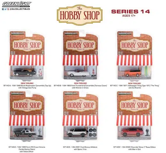 Greenlight 1/64 The Hobby Shop Series 14 - 1990 Ford LTD Crown Victoria with Police Officer 97140-D