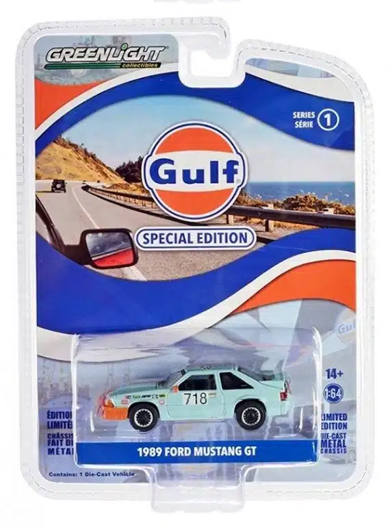 Greenlight 1/64 Gulf Special Edition Series 1 - 1989 Ford Mustang GT 41135-E