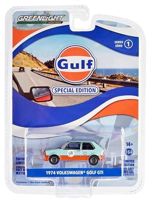 Greenlight 1/64 Gulf Special Edition Series 1 - 1974 Volkswagen Golf GTI 41135-D