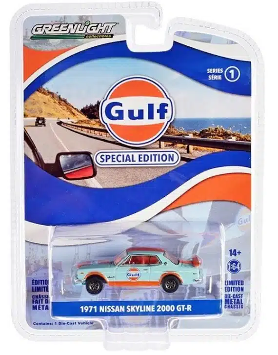Greenlight 1/64 Gulf Special Edition Series 1 - 1971 Nissan Skyline 2000 GT-R 41135-C