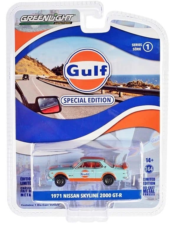 Greenlight 1/64 Gulf Special Edition Series 1 - 1971 Nissan Skyline 2000 GT-R 41135-C