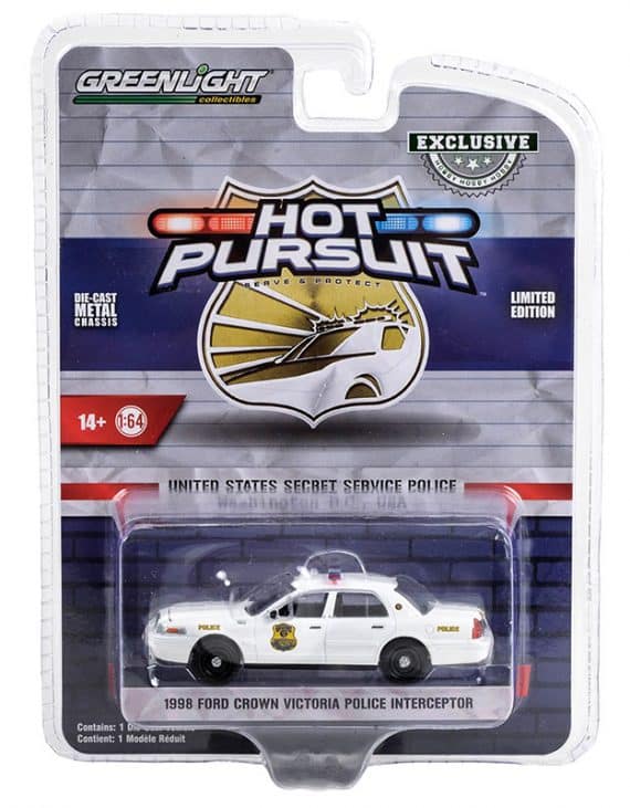 Greenlight 1/64 Exclusive Hot Pursuit Limited Edition 1998 Ford Crown Victoria Police Interceptor 43015-B