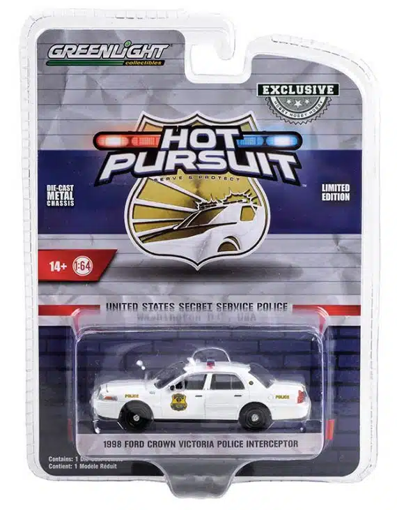 Greenlight 1/64 Exclusive Hot Pursuit Limited Edition 1998 Ford Crown Victoria Police Interceptor 43015-B