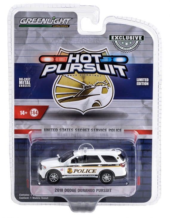 Greenlight 1/64 Exclusive Hot Pursuit Limited Edition 2018 Dodge Durango Pursuit 43015-E