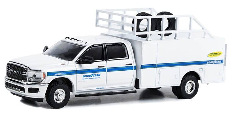 Greenlight 1/64 Dually Drivers Series 12 - 2021 Ram 3500 Dually Tire Service Truck - Goodyear 46120-F