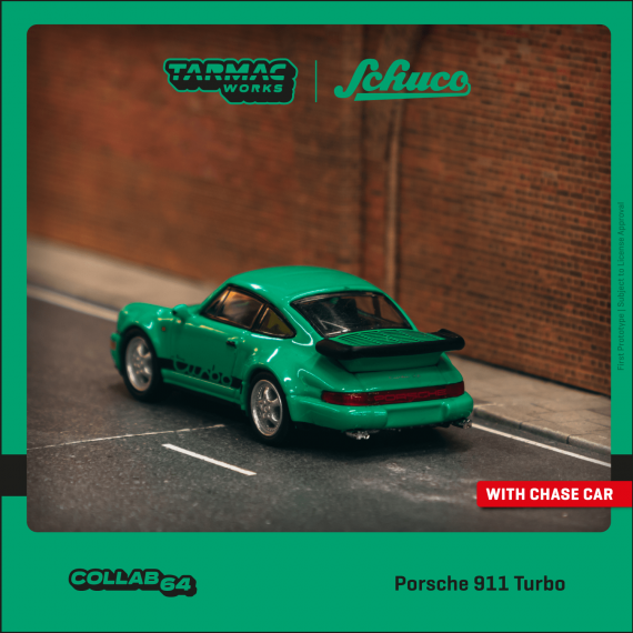 Tarmac Works 1/64 COLLAB64 Porsche 911 Turbo Green T64S-009-GR