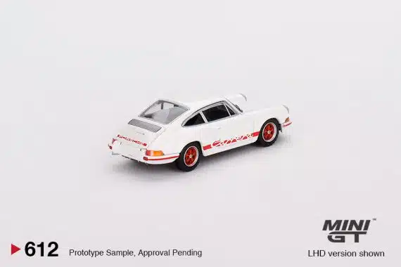 MINI GT No.612 Porsche 911 Carrera RS 2.7 Grand Prix White with Red Livery RHD MGT00612-R