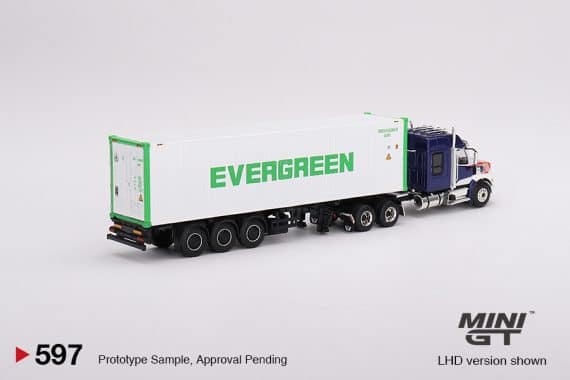 MINI GT No.597 Western Star 49X Blue w/ 40' Reefer Container "EVERGREEN" LHD MGT00597-L