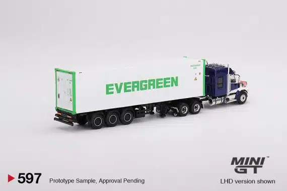 MINI GT No.597 Western Star 49X Blue w/ 40' Reefer Container "EVERGREEN" LHD MGT00597-L