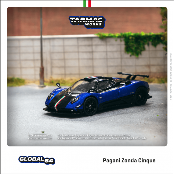 Tarmac Works 1/64 GLOBAL64 Pagani Zonda Cinque Blu Francia T64G-TL021-BL