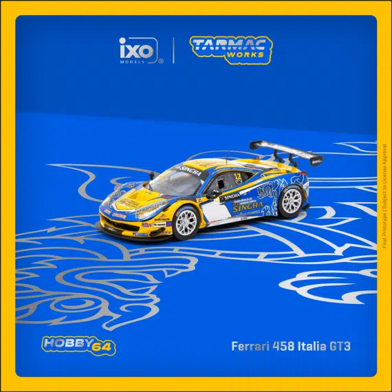 Tarmac Works 1/64 HOBBY64 Ferrari 458 Italia GT3 GT Asia 2016 C.Van Dam / P.Bhirombhakdi T64-074-16GTA12