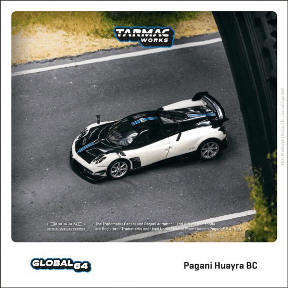 Tarmac Works 1/64 GLOBAL64 Pagani Huayra BC Bianco Benny T64G-TL014-WH