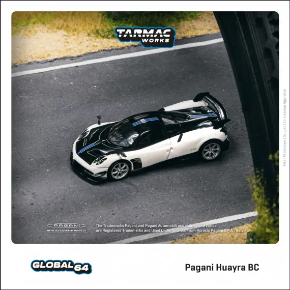 Tarmac Works 1/64 GLOBAL64 Pagani Huayra BC Bianco Benny T64G-TL014-WH