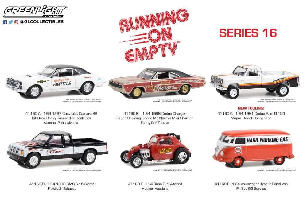 Greenlight 1/64 Running On Empty Series 16 - Mr.Norm's Mini Charger 1968 Dodge Charger 41160-B