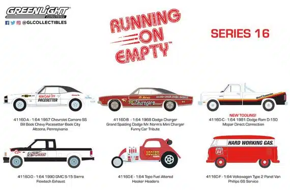 Greenlight 1/64 Running On Empty Series 16 - Mr.Norm's Mini Charger 1968 Dodge Charger 41160-B