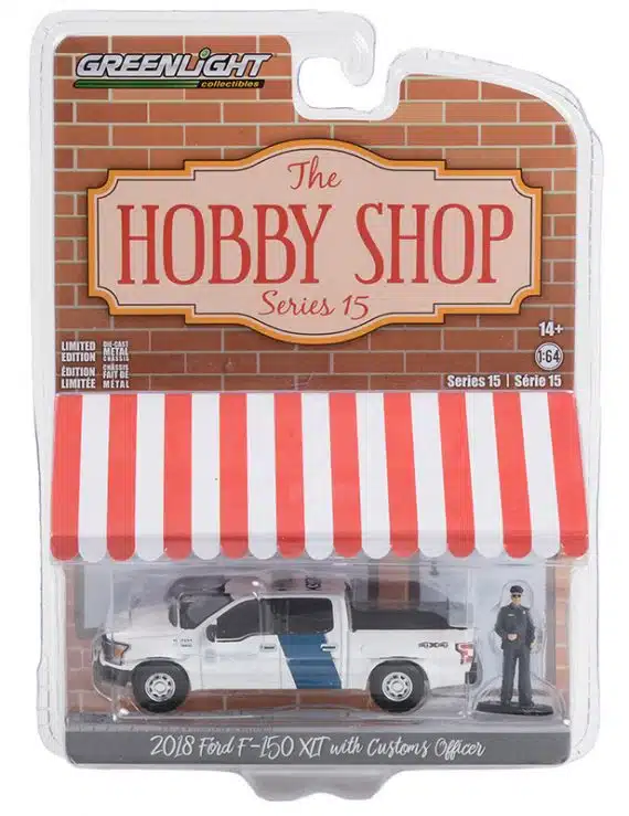 Greenlight 1/64 The Hobby Shop Series 15 - 2018 Ford F-150 XLT with customer Officer 97150-F