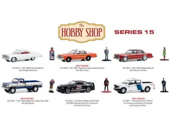 Greenlight 1/64 The Hobby Shop Series 15 - 1963 Chevrolet Bel Air with Vintage Gas Pump 97150-A