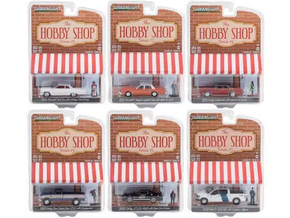 Greenlight 1/64 The Hobby Shop Series 15 - 1963 Chevrolet Bel Air with Vintage Gas Pump 97150-A