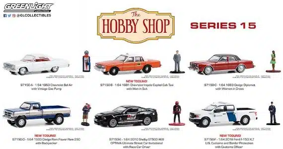 Greenlight 1/64 The Hobby Shop Series 15 - 1993 Dodge Ram Power Ram 250 with Backpacker 97150-D