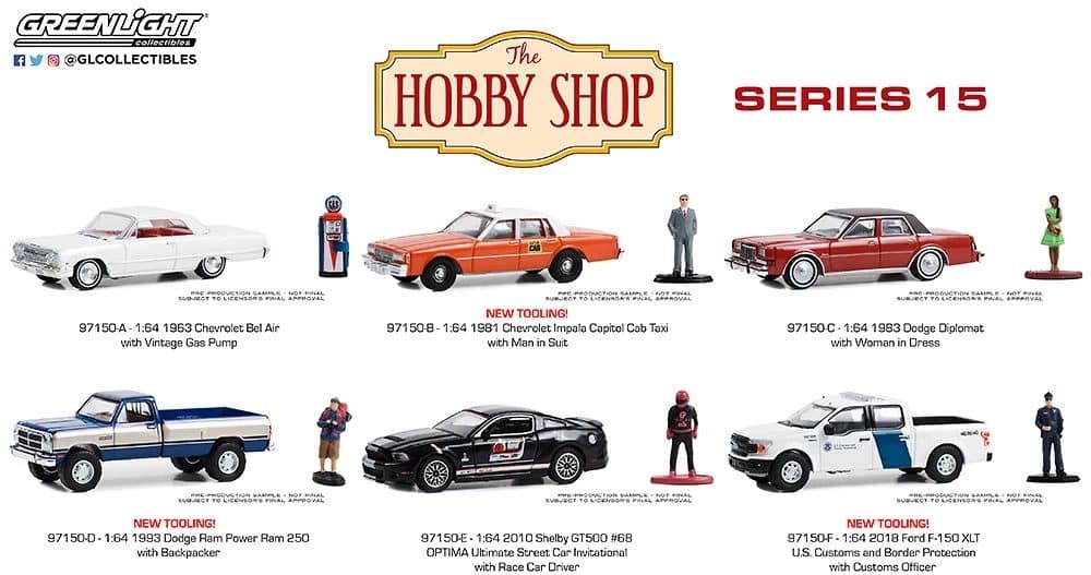 Greenlight 1/64 The Hobby Shop Series 15 - 1981 Chevrolt Impala Capital Cab with Man in Suit 97150-B