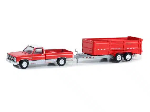 Greenlight 1/64 Hitch & Tow Series 28 - 1983 Chevrolet K20 Scottsdale with Double-Axle Dump Trailer 32280-C