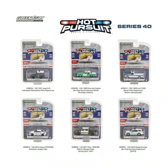 Greenlight 1/64 Hot Pursuit Series 40 - 1974 Jeep DJ-5 Chase Car (ล้อเขียว) 42980-A