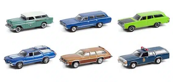 Greenlight 1/64 Estate Wagons Series 7 - 1955 Chevrolet Nomad Chase Car (ล้อเขียว) 36040-A