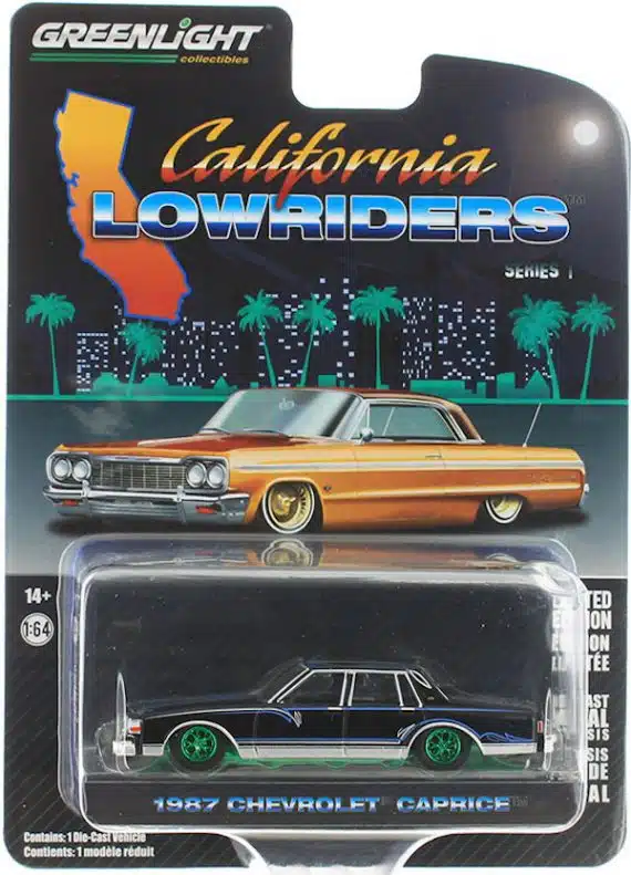 Greenlight 1/64 California Lowriders Series 1 - 1987 Chevrolet Caprice Chase Car (ล้อเขียว) 63010-D