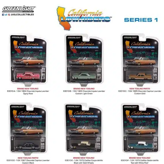 Greenlight 1/64 California Lowriders Series 1 - 1987 Chevrolet Caprice Chase Car (ล้อเขียว) 63010-D