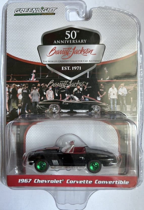 Greenlight 1/64 50th Anniversary Bamett-Jackson Series 8 - 1967 Chevrolet Corvette Convertible Chase Car (ล้อเขียว) 37240-A