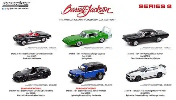 Greenlight 1/64 50th Anniversary Bamett-Jackson Series 8 - 1967 Chevrolet Corvette Convertible Chase Car (ล้อเขียว) 37240-A