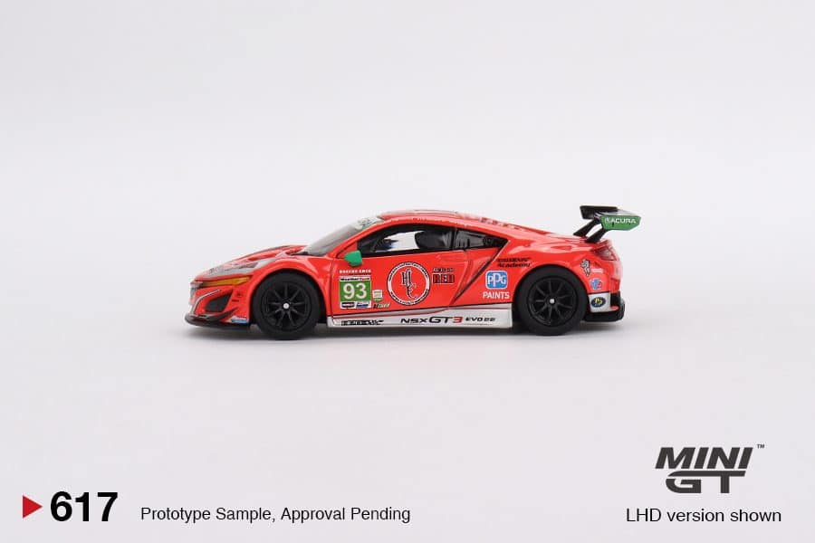MINI GT No.617 Acura NSX GT3 EVO22 #93 WTR Racers Edge Motorsports IMSA 2023 Daytona 24Hr. MGT00617