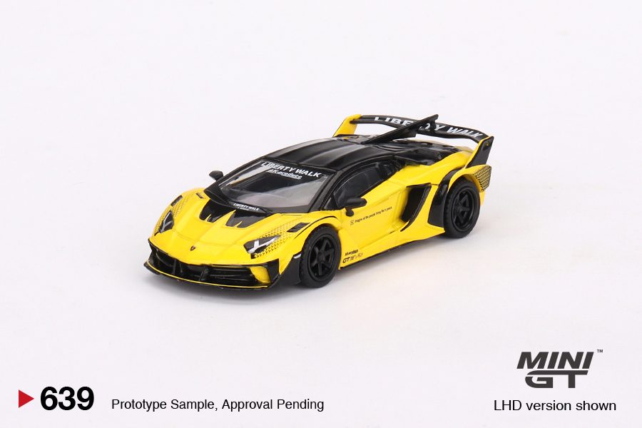 MINI GT No.639 Lamborghini LB-Silhouette WORKS Aventador GT EVO Yellow MGT00639