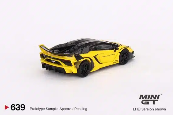 MINI GT No.639 Lamborghini LB-Silhouette WORKS Aventador GT EVO Yellow MGT00639