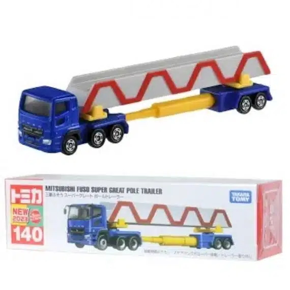 Takara Tomy Tomica Long Type No.140 Mitsubishi Fuso Super Great Pole Trailer