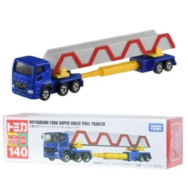 Takara Tomy Tomica Long Type No.140 Mitsubishi Fuso Super Great Pole Trailer