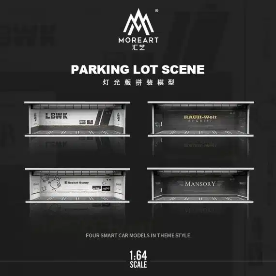 MOREART 1/64 RWB Parking Garage Diorama with LED lights