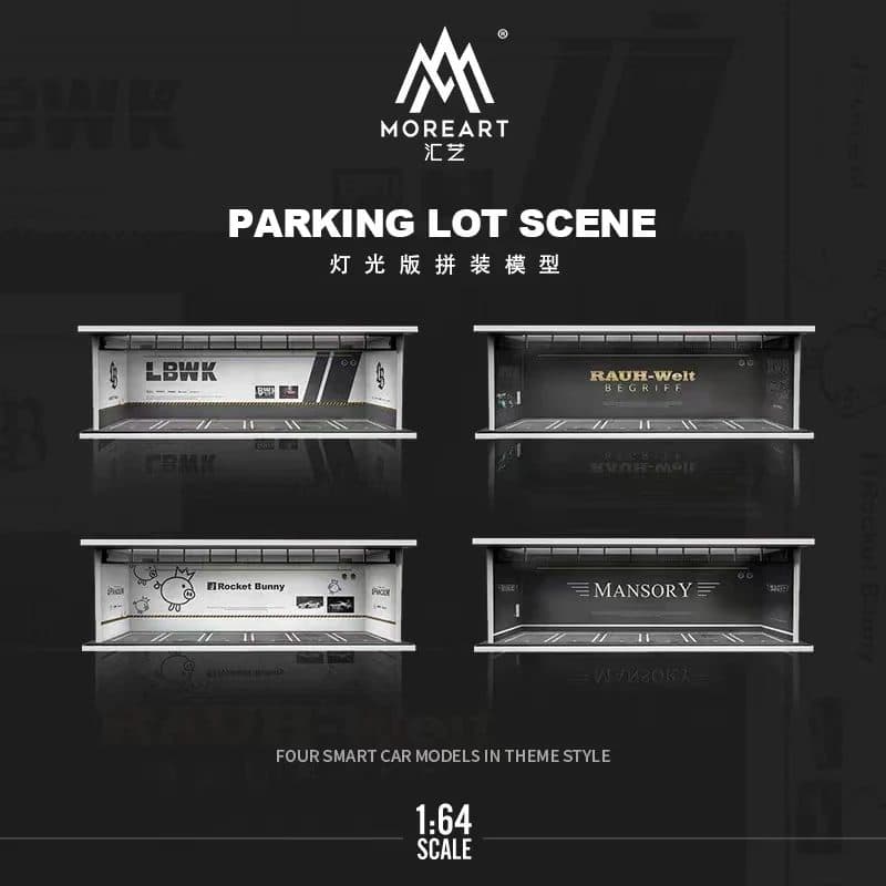 MOREART 1/64 RWB Parking Garage Diorama with LED lights
